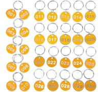 Luxshiny 30pcs Key Tags Number Tag Lightweight Aluminum Alloy Round Keychain Marking Simple Design Craftsmanship Practical Stylish for Homes and Kindergartens