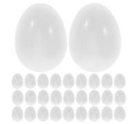 Luxshiny 30pcs Realistic White Plastic Bird Eggs for Hens and Zebra Finches with Stable Solid Structure and Reusable Design, for Basket Fillers and Training in Bird Care