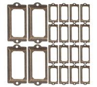 Luxshiny 30pcs Vintage Iron Drawer Label Holders with Versatile Installation Options and Consistent Visual Appeal, Golden Metal File Label Holders for Archive Corners and Reception Areas