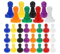 Luxshiny 32Pcs Multicolor Plastic Chess Pieces Board Game Markers Pawns for Party Game Accessories and Family Board