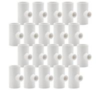 Luxshiny 35pcs Pvc Plastic Threaded Tee Fittings for Chicken Waterer with 1/2 Inch Connections, Resilient Material Automatic Watering Replacement Parts for Poultry Farm Water Supply