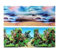 Luxshiny 3d Double-sided Fish Tank Background Paper 50×122cm Aquarium Decor Sticker Waterproof Vinyl Aquarium Poster