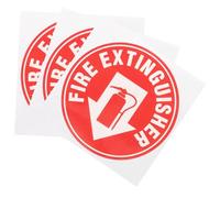 Luxshiny 3pcs 4.5-inch round Fire Extinguisher Sign Sticker, Self-adhesive Waterproof Fire Safety Decal down Arrow, Sturdy Anti-scratch Labels for Office, Home, and Outdoor Use