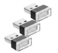 Luxshiny 3pcs Car Interior USB LED Atmosphere Lights with Assorted Colours, 1w Power, Abs and Iron Material, Easy to Carry, for Gathering Places and Home Use