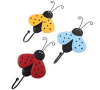 Luxshiny 3pcs Cartoon Wall Hanger Towel Hanging Hooks Beetle Shaped Iron Hooks Easy to Install Firmly Fixed for Kitchen and Bathroom