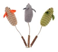 Luxshiny 3pcs Catnip Mouse Toys for Indoor Cats Chew and Interactive Pet Toys with Organic Catnip for Chewing Grinding Teeth Physical Exercise Green Gray