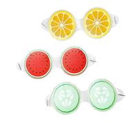 Luxshiny 3Pcs Cooling Eye Patches Fruit Design Reusable Ice Masks for Dark Circles Puffiness Relief Lightweight Breathable Sleep Aid for Women and Men