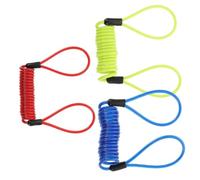 Luxshiny 3pcs Disc Lock Reminder Cable for Bikes with Double Loop Ends Spring Steel Security Cables in Red Yellow Blue Lightweight Retractable Theft Bicycle Lock Accessory