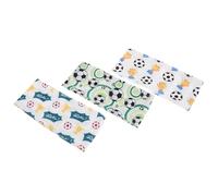 Luxshiny 3pcs Elastic Workout Head Wraps with Football Print, Breathable Cloth Material, Stays Comfortably in Place, for Playing Football Or Soccer Games, Athletic Youth Hair Accessories