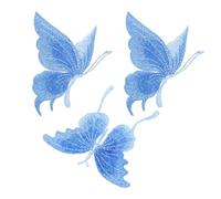 Luxshiny 3pcs Embroidered Patches Clothes Patches for DIY Lovers Compact and Easy to Store Beautiful Butterflies Shape Embroidery Thread DIY Repairing Personal Use