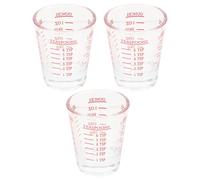 Luxshiny 3pcs Glass Measuring Cups 30ml Small Multi-Function Milk and Coffee Portion Cups with Red Scale Lines for Baking and Household Use