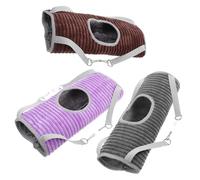 Luxshiny 3pcs Hamster Hanging Bed and Ferret Tunnel Warm Soft Rat Hammock Set for Small Pets Guinea Pigs Chinchillas Rabbit Bedding Cage Accessory