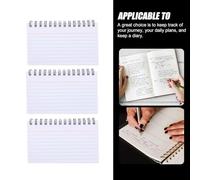 Luxshiny 3pcs Small Spiral Notepad Set with White Paper and Aluminium Alloy Rings, Flat Page Writing Memo Notepads for Planning, Organising, and Prioritising, for Diaries and Journey