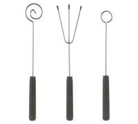 Luxshiny 3pcs Stainless Steel Dipping Fork Set - Dipping Tools for Cheese, Chocolate & Jam (3 Styles: 3-Prong, Spiral & Round) - 20cm Dessert Decorating Utensils for Parties, DIY & Home Use