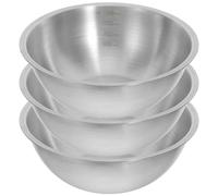 Luxshiny 3pcs Stainless Steel Salad Bowls 2.5l Capacity with Smooth Rim Design Silver Round Mixing Bowls for Meal Prep and Serving for Baking and Food Preparation