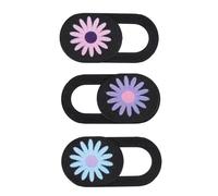 Luxshiny 3pcs Webcam Cover Slide Privacy Lens Cover Chrysanthemum Pattern Abs Decorative Portable Lightweight Protective Lid to Protect Your Security and Safe Random Color