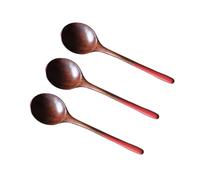 Luxshiny 3pcs Wooden Soup Serving Spoon Food Serving Scoop Sturdy Wood Tableware Kitchen Utensil for Catering and Restaurants Brown Natural Material