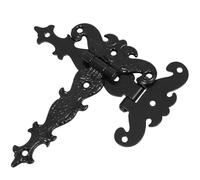 Luxshiny 4.45 Inch Heavy Duty Retro Door Hinges Black Antique Strap Hinges with Detachable Feature Suitable for Interior Doors and Wooden Windows