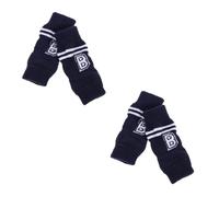 Luxshiny 4 Pcs Non-slip Dog Socks for Small Dogs, Navy Blue Cotton Pet Leg Warmers with Letter L Size, Protective Puppy Leg Sleeves Suitable for Indoor and Outdoor Use