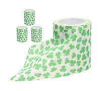 Luxshiny 4 Rolls St Patrick's Day Leaf Pattern Toilet Paper Multipack Rolls for Home and Hotel Use, Strong Absorbency Paper Tissue with Versatile Use and Disposable Design, for Bathroom