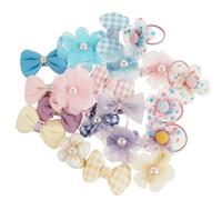 Luxshiny 40pcs Pet Grooming Hair Clip Dog Bowknot Hair Clips Eyecatching Design Comfortable Wearing Experience Fabric Metal Assorted Color Bowknots Flowers for Photos Puppies Girl
