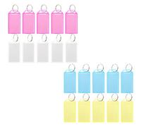 Luxshiny 40pcs Portable Multi-Function Luggage Tag with White Label and Sturdy Pp Cover, Compact Key Chain Tag for Travel and Baggage Identification
