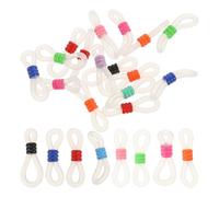 Luxshiny 40pcs Silicone Eyeglass Chain Ends Rubber Spectacle End Rings, Adjustable Fit, Metal, for Glasses and Sunglasses, DIY Jewellery Making Accessories Random Color