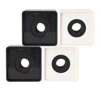 Luxshiny 4pcs Abs Microphone Logo Flag, Square Mic Logo Box with Sponge, Black and White, for Audio Recording Studios and Voice over Services, Presenter