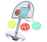 Luxshiny 4Pcs Bird Training Mini Basketball Stand Plaything for Parrots Budgies African Greys Safe Durable Metal Educational for Cage Fun Chewing Random Color