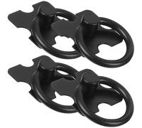 Luxshiny 4pcs Black Zinc Alloy Drawer Pull Handles Replacement Ring Pulls for Wardrobe Doors and Dressing Table, Sturdy Rust Resistant Cabinet Hardware Vintage Elegant Style