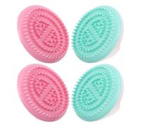 Luxshiny 4pcs Body Shaping Meridian Massage Brush Set Plastic Tanning Belly Massage Scrubber Palm Grip, Green and Pink for Home, Travel, Shower Shampoo