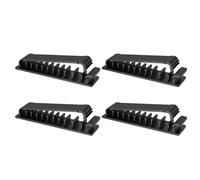 Luxshiny 4pcs Cable Holder Headphone Cord Organizer Plastic Drill Free Two-level Adjustment Desktop Cable Clip for Office and Home Black