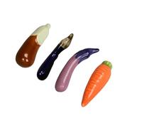 Luxshiny 4pcs Ceramic Chopstick Holder with Spoon Fork Stand Vegetables Design for Dining Table Carrots Pattern a G Prevent Rolling Keep Table Tidy