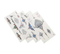 Luxshiny 4pcs Fake Body Stickers Temporary Tattoo Stickers for Adults, Decorative Belly and Chest Decals with Easy Application,