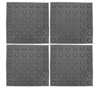 Luxshiny 4pcs Grey Pvc Rubber Blind Bricks 30x30cm Multifunctional Sidewalk Boards Tactile Walkway Floor Stickers for Outdoor Pathway Safety Guidance