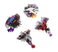Luxshiny 4pcs Halloween Pet Hair Clips for Puppies and Dogs, Plastic and Tulle Material, Spider Web Design, Easy to Pair with Costumes, for Themed and Horror Parties