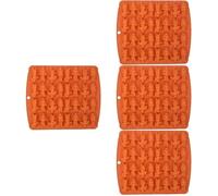 Luxshiny 4pcs Halloween Silicone Skeleton Molds Non-Stick Chocolate Candy Baking Fondant Moulds for DIY Cake Decorating and Festive Sugarcraft