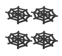 Luxshiny 4pcs Halloween Spider Web Coasters Set, Lightweight Non-woven Fabric Cup Coasters with Creative Web Design, Practical Table Decorations for Home and Restaurant Halloween Party