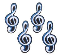 Luxshiny 4pcs Hat Patches Clothes Patches Embroidery Multi-Function Decorative Iron on Cloth Music Note Shaped for DIY Activities at Home