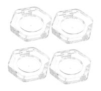 Luxshiny 4pcs Hexagon Refillable Eyeshadow Pans Empty Makeup Containers for Women and Professional Dresser, Reusable as Material Small Palettes for DIY and Working Use