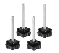 Luxshiny 4pcs Knurled Thumb Screw Replacement Parts for Walkers with Handle and Shock-Absorbing Gasket Metal and Plastic Plum Blossom Knob Bolts for Seniors Knee and Rollator Walkers