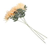 Luxshiny 4pcs Lifelike Artificial African Daisy Flowers Single Stem Faux Chrysanthemum in Light Gold Color for Home Décor Floral Arrangements and DIY Crafting