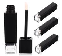 Luxshiny 4pcs Lip Gloss Tube Lip Gloss Container Plastic Refillable 5g Black Compact for Bag Storage Gift for Family