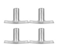 Luxshiny 4pcs Metal Broom Handle Bracket Connector for Poles, Iron Silver | Replacement Part for Loose Heads, Wobble Reduction, Comfortable Grip, Fits Metal and Wooden Handles