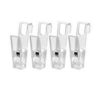 Luxshiny 4pcs Multipurpose Clothes Pins Hooks for Laundry and Shower Curtain, Space-saving Design, Easy to Install, Ps Material, for Indoor and Garden Use