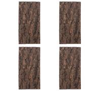 Luxshiny 4pcs Natural Tree Bark Decorations with Backboard, Real Cork Bark Slices 10x20cm for Reptile Terrarium Habitat, Forest Crafting, and Home Wall Ornament