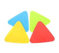 Luxshiny 4pcs Non-slip Triangular Speed Training Markers, Flat Floor Agility Cones for Soccer Basketball Football, Bright Red Yellow Green Blue Triangles for Pe Gym Classes and Sports