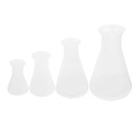 Luxshiny 4pcs Pp Erlenmeyer Flask Set with Scale Conical Laboratory Flasks for Experiments 50ml 100ml 250ml 500ml Boiling and Filtering Supplies for Scientific Use