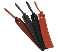 Luxshiny 4pcs Pu Leather Page Markers Reading Bookmarks Stitched Design Easy to Carry Record Reading Progress Gift for Teachers and Students