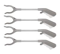 Luxshiny 4pcs Reacher Grabber Tool with Non-Slip Claw and Ergonomic Handle, Stainless Steel Shaft Grabber Stick for Senior and Disability Aid, for Cleaning Behind Furniture and Pet Waste